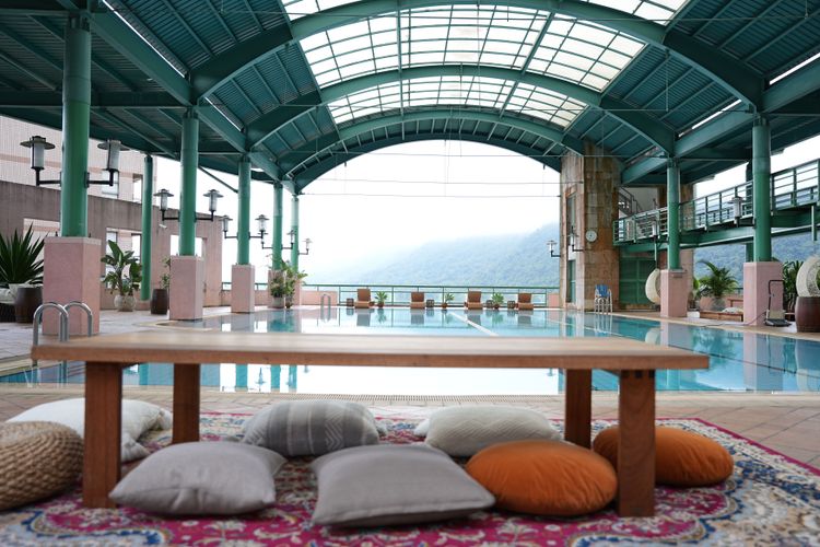 位於休閒棟3樓的山景泳池超適合拍網美照。黃盈甄攝