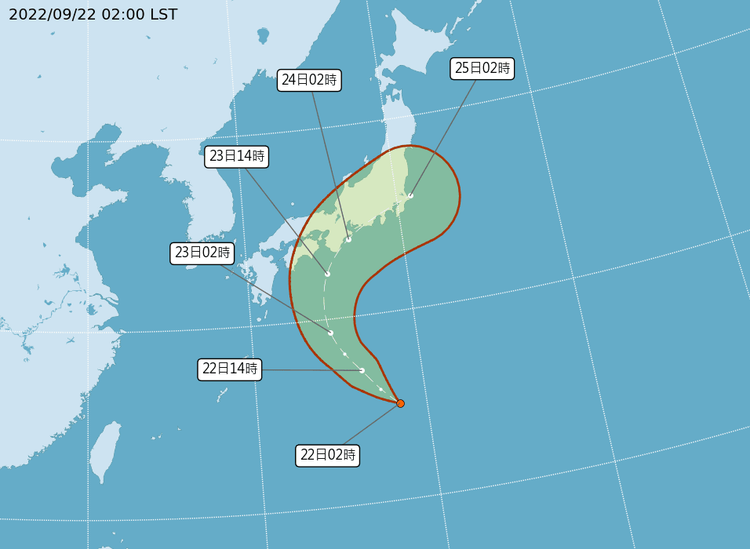 準塔拉斯路徑。中央氣象局提供