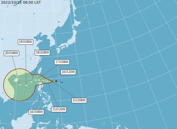 TD23有機會在今天升級成颱風。氣象局
