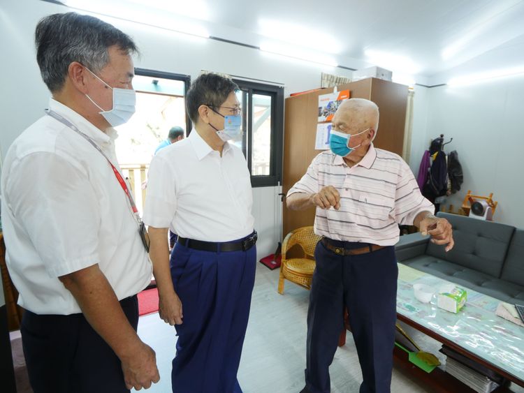 Hebe田馥甄的外公宋增土，向大家分享長壽秘訣。新竹縣政府提供