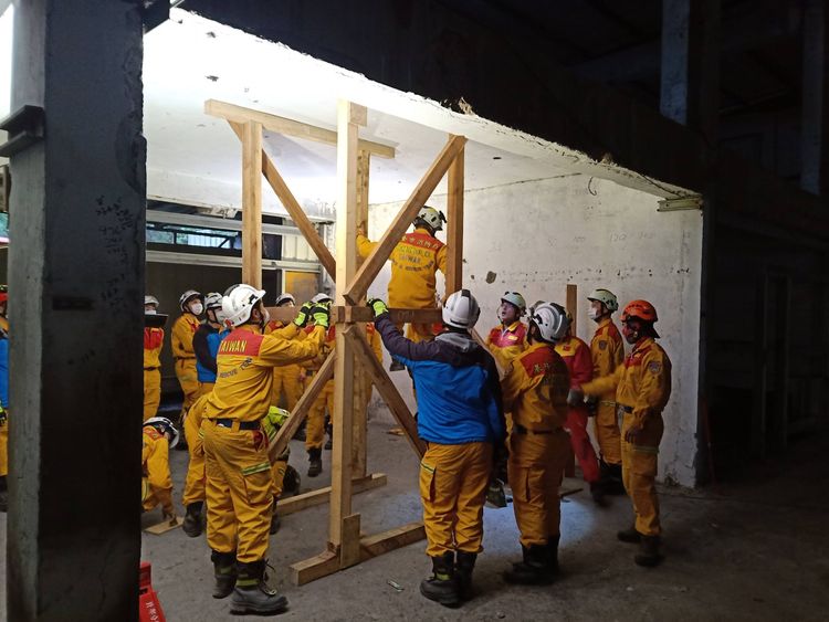 往年救災演練，基隆市消防局都積極派員參加演練。讀者提供