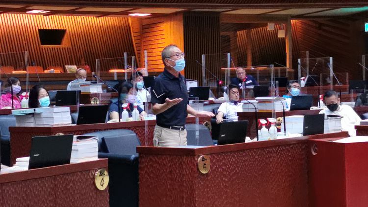 民進黨議員陳文昌痛批林姿妙請假逃避監督。林泊志攝