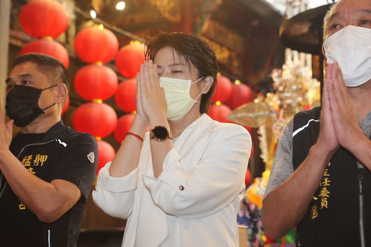 黃珊珊（中）說，台灣有自己的主權。翁玉信攝