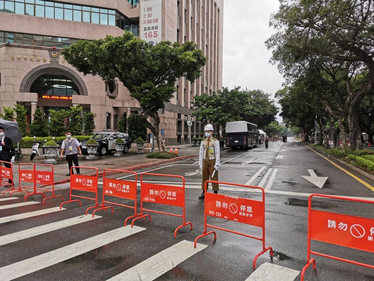 總統府周邊交管。陸運鋒攝