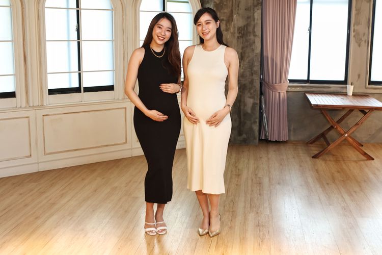 2位空姐孕媽咪劉沛緹(左)、曾妤仙(右)。葉志明攝