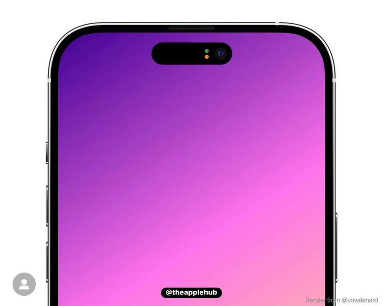 iPhone 14 Pro 迎來剪劉海設計。取自 theApplehub