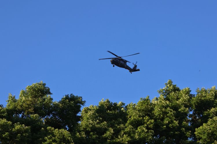 國軍直升機今天進行空中兵力預演。葉志明攝