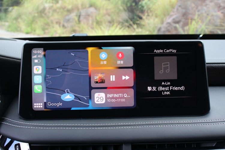 中央螢幕可支援無線Apple CarPlay及有線Android Auto連結。林浩昇攝