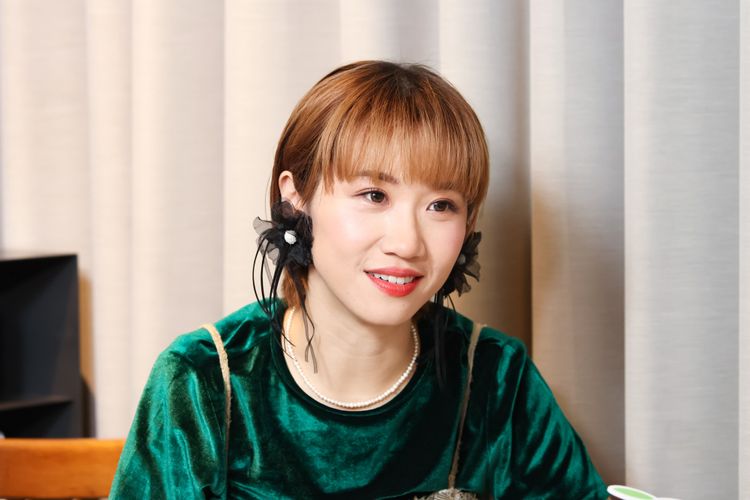 Lulu接受《壹蘋新聞網》專訪。趙世平攝