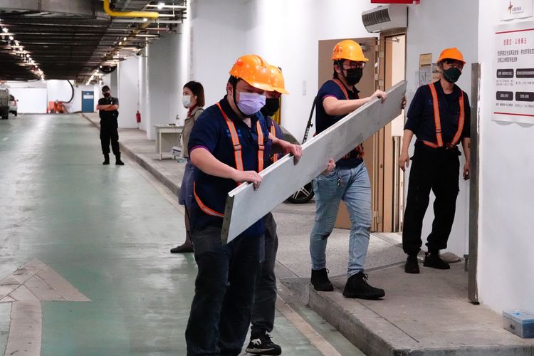 桃機人員實施防汛演練。施昂強攝