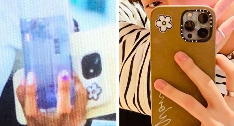 網友抓包金多娟（左圖）、Won使用同款手機殼。翻攝推特