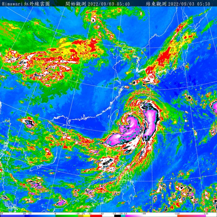 軒嵐諾暴風圈還會擴大。中央氣象局提供