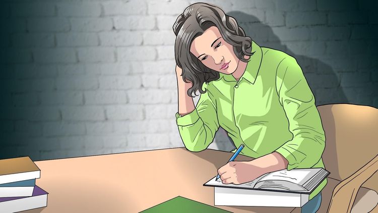 人妻將自己的心情抒發在日記上，並做為證據。示意圖