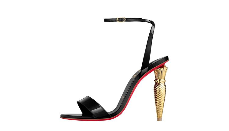 Lipqueen黑色繫帶高跟涼鞋，3萬8000元。品牌提供