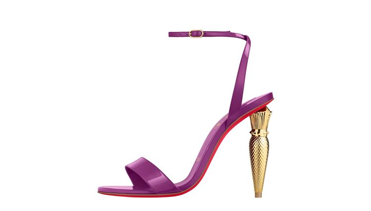 Lipqueen紫紅色繫帶高跟涼鞋，3萬8000元。品牌提供
