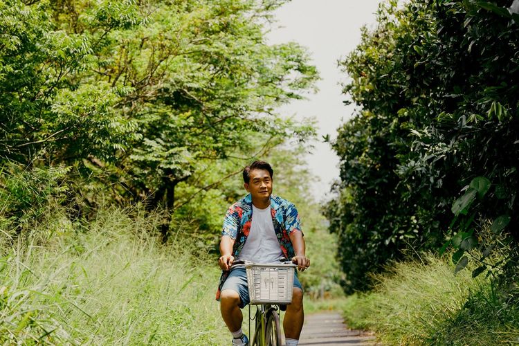 在林蔭大道騎單車，吸收芬多精。屏東縣政府提供