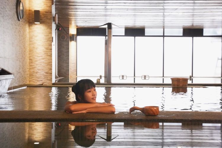 福容大飯店福隆館擁有台灣本島唯一的海底溫泉，除了規劃有大眾裸湯，客房內也可以泡湯。黃盈甄攝