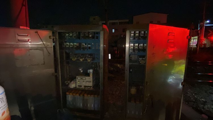 台鐵彰化大村中正西路平交通道旁控制箱。孫英哲攝