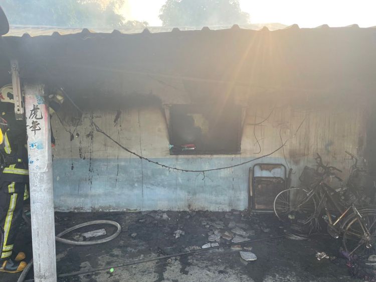 老婦逃生不及葬身火窟。嘉縣消防局提供