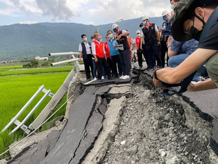 蘇貞昌視察花東災區。鄭孟晃攝