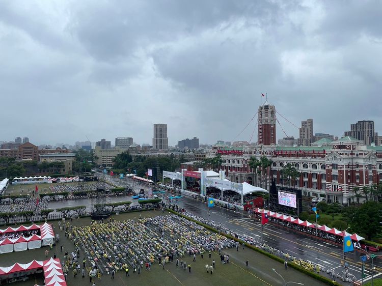 國慶大會今天熱鬧登場。彭欣偉攝