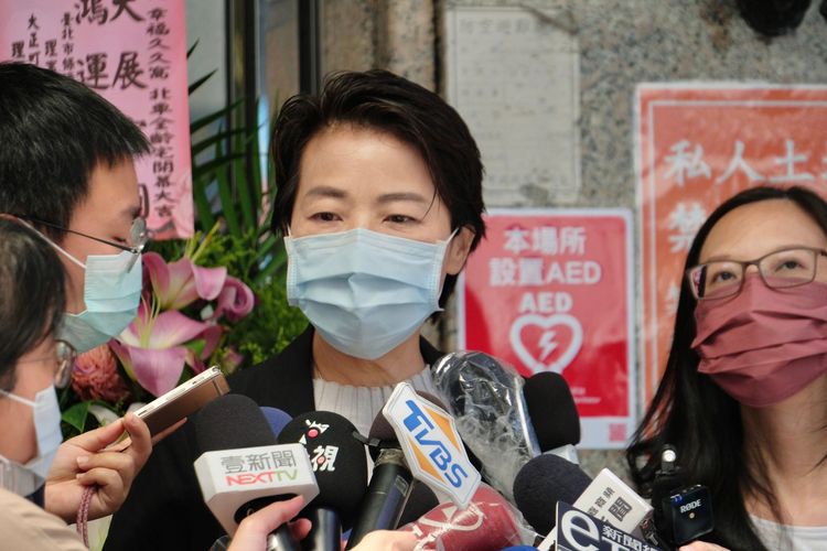 黃珊珊今早出席「幸福久久窩-北車全齡健康宅的開幕儀式」活動及記者會。陳志淵攝