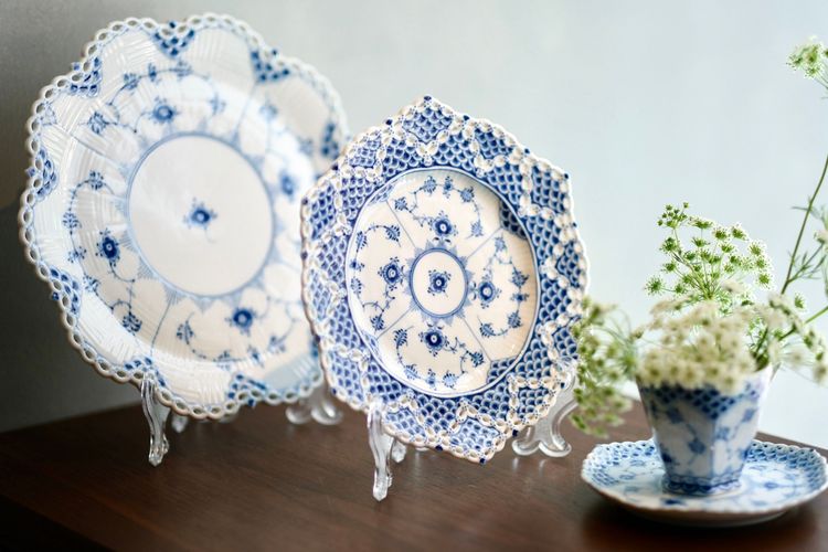 皇家哥本哈根也在現場展出丹麥之花、全花邊唐草、皇家紫紅花唐草等系列餐瓷。陳志淵攝