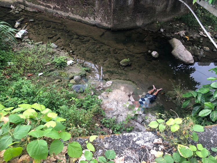 鄭男墜落橋下。民眾提供