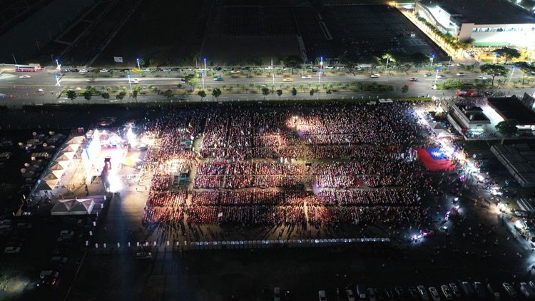 造勢晚會空拍。民眾提供