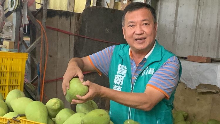 也是大坑農長大的曾朝榮今天開車四處拜訪柚農，自己訂購超過3000斤送企業友人拋磚引玉。曾雪蒨攝