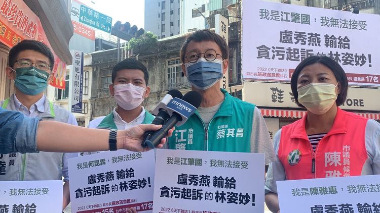 民進黨市議員江肇國轟市「拚市政沒成績，搞選舉衝第一！」曾雪蒨攝