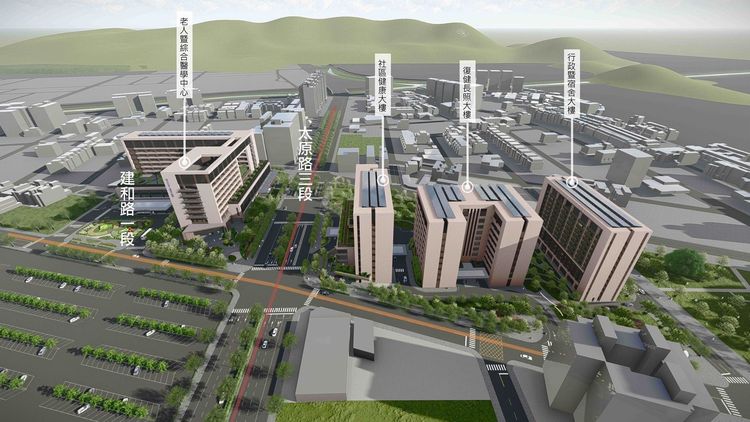 台中首座BOT台中市老人綜合醫院預計3年後完工。台中市衛生局提供