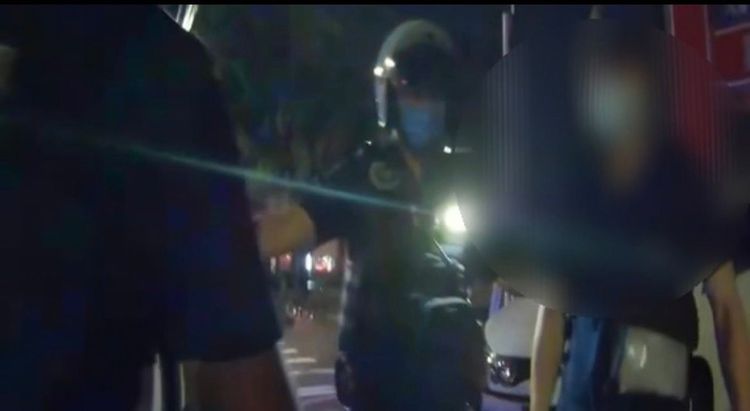 陳男遭攔查時，不斷謊報身分又假裝健忘。翻攝畫面