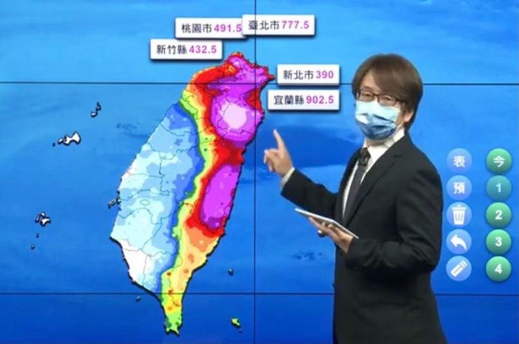 尼莎颱風帶來驚人降雨量。陳明萱翻攝