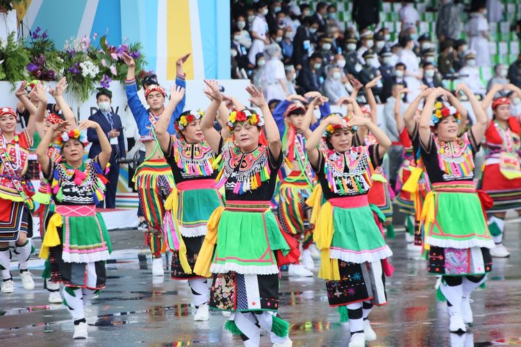 國慶大會序幕表演。鄭孟晃攝