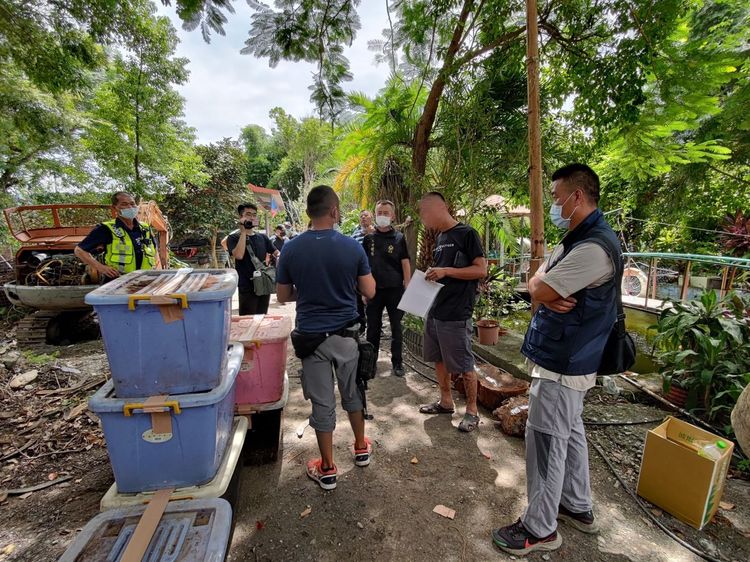 保七總隊與花蓮台東警方分別在鹿野、關山民宅蒐證。台東林管處提供