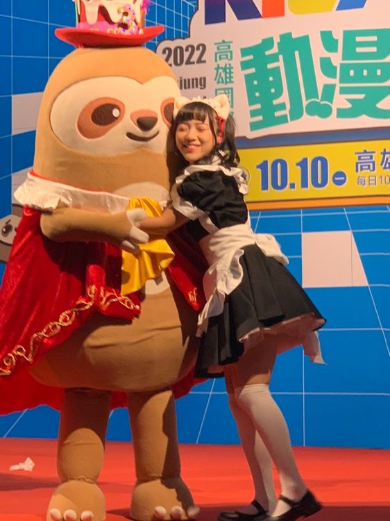 高雄市議員黃捷化身月讀女僕出席「高雄國際動漫節」。吳慧芬攝