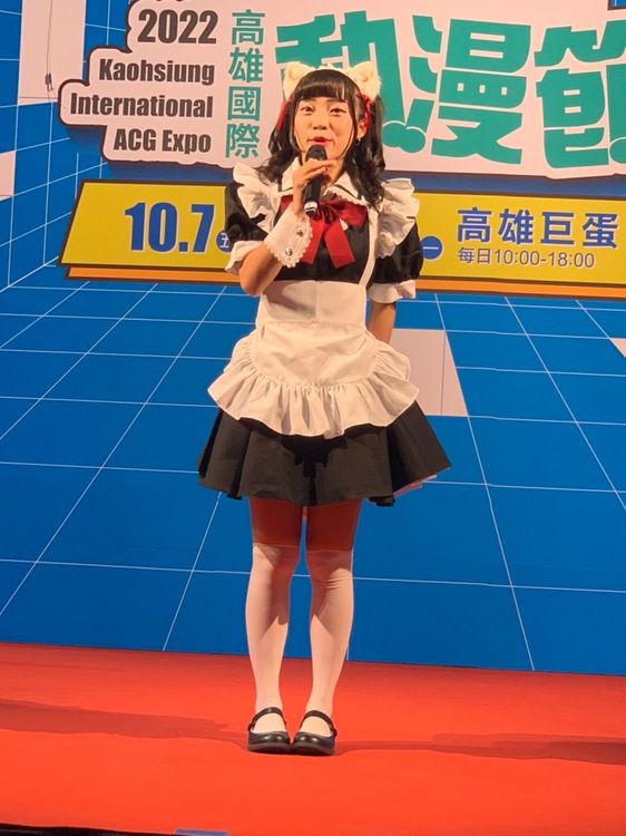 黃捷穿上可愛女僕裝，為活動站台。吳慧芬攝