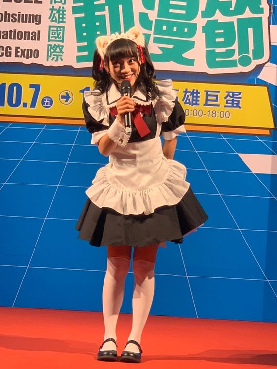 高雄市議員黃捷化身月讀女僕出席「高雄國際動漫節」。吳慧芬攝