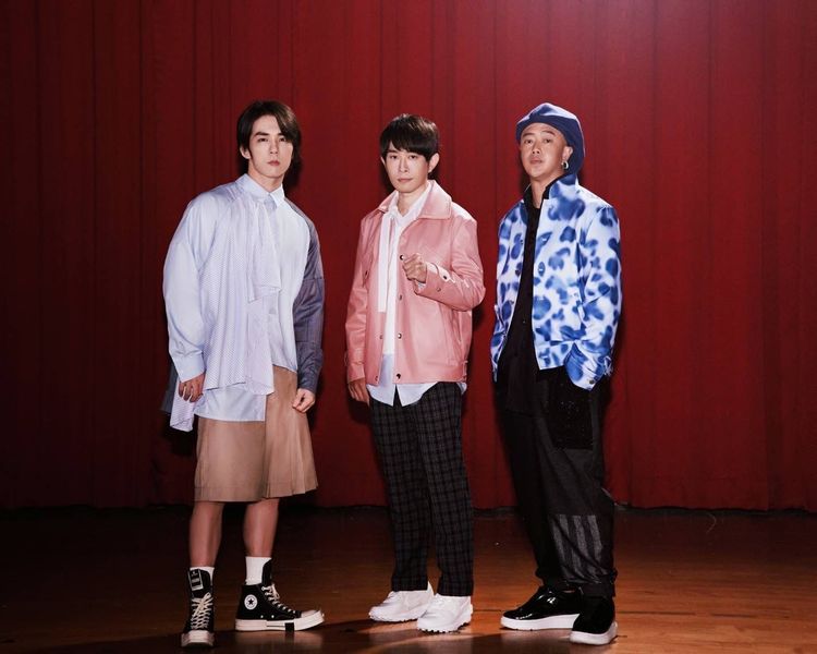 南拳媽媽成員彈頭、宇豪與張傑昨天合體拍新歌MV。Guyslegend提供