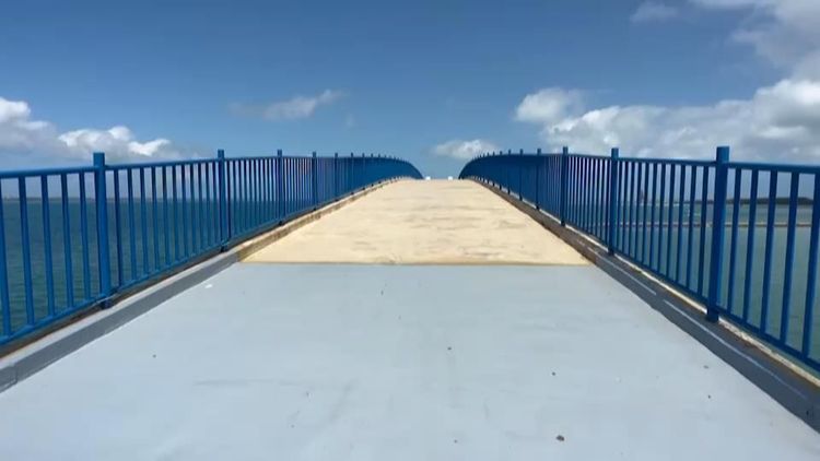 工務處指出，這一次階梯也會改用平面來取代原有弧面的方式，來增加防滑效果。許逸民攝