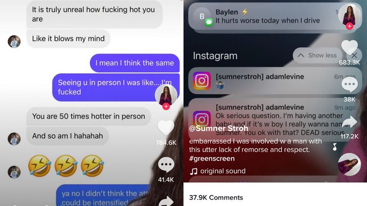 Sumner Stroh曬出和亞當李維的私訊。翻攝Sumner Stroh抖音