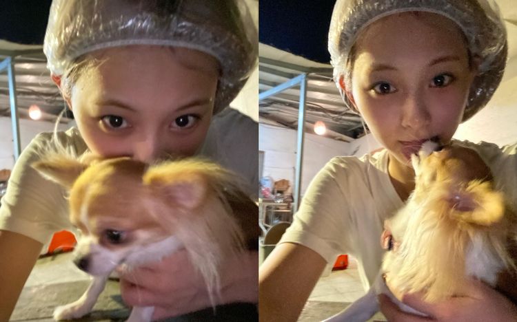 子瑜爆料酷吉睡覺時想咬她，懷念已故的愛犬。翻攝周子瑜IG