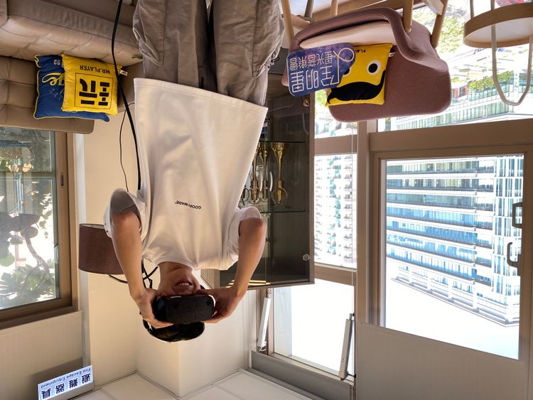 顏佑庭體驗VR。好看娛樂提供