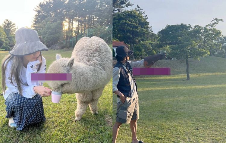 Jennie（左圖）、V看起來很享受簡單平凡的約會。翻攝推特