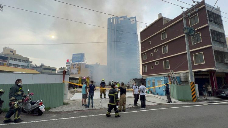 楠梓工地火警，工地外觀。侯昌騰攝