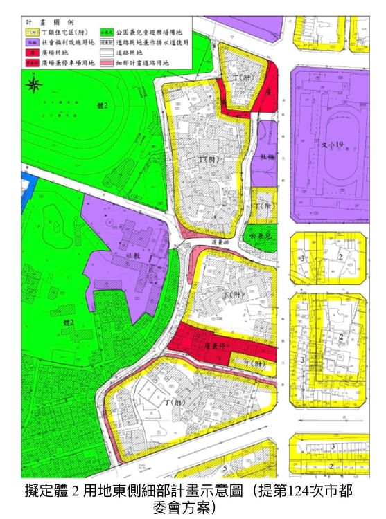 體二用地範圍圖，地段約為進德北路、精武路以北。都發局提供