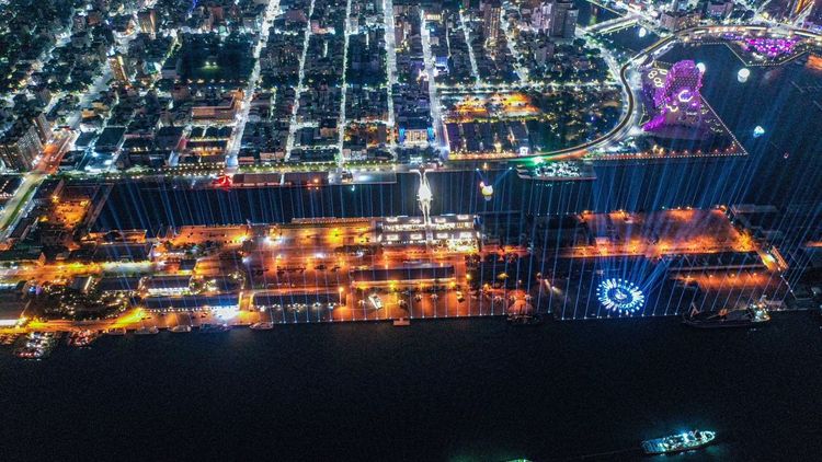 2022台灣設計展明天將開放位於大港橋的「設計中島」，供民眾登島，陳其邁搶先公布空拍照。翻攝陳其邁臉書