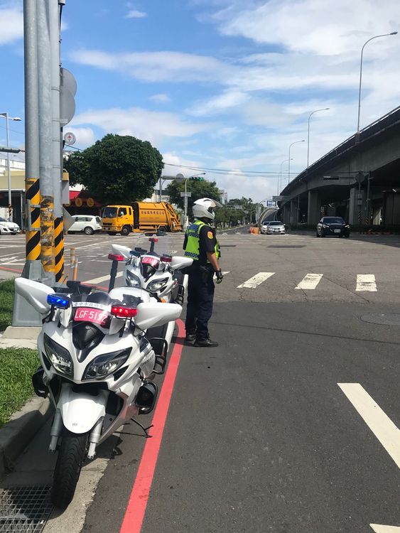 台中市警局將出動大型重機車執行雙十連假期間相關交通勤務。台中市交通警察大隊提供