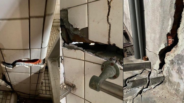 陳昭榮玉里老家有不少損傷。翻攝陳昭榮臉書